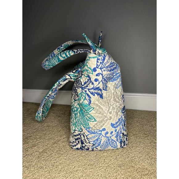 Vera Bradley Women's Quilted Cotton Hadley East West Tote Bag Santiago Floral - Picture 8 of 14